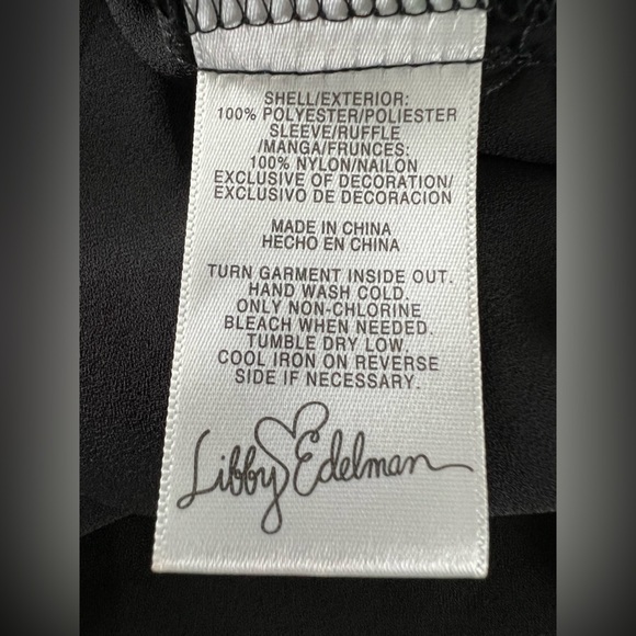 LIBBY Edelman Black Rhinestone V-Neck Sheer Long Sleeve Formal Top Size XXL NWT - Picture 13 of 17